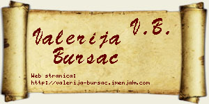 Valerija Bursać vizit kartica